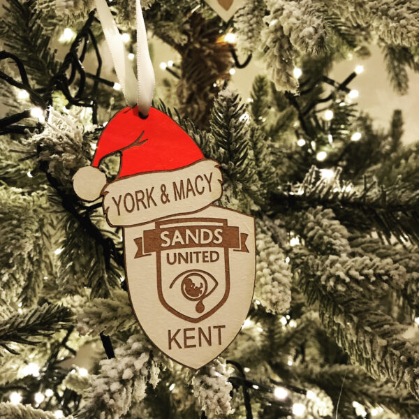 SANDS Badge With Christmas Hat