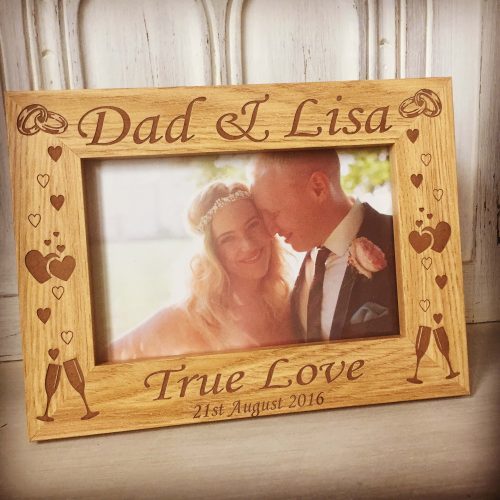 Wedding Ring/Heart/Glass 4x6 Photo Frame