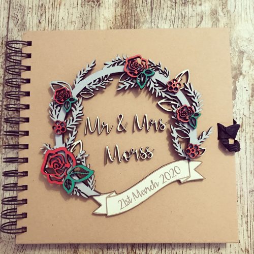 Small Rose Wreath Wedding Memories Book