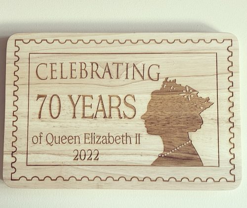 Celebrating 70 Years chopping board